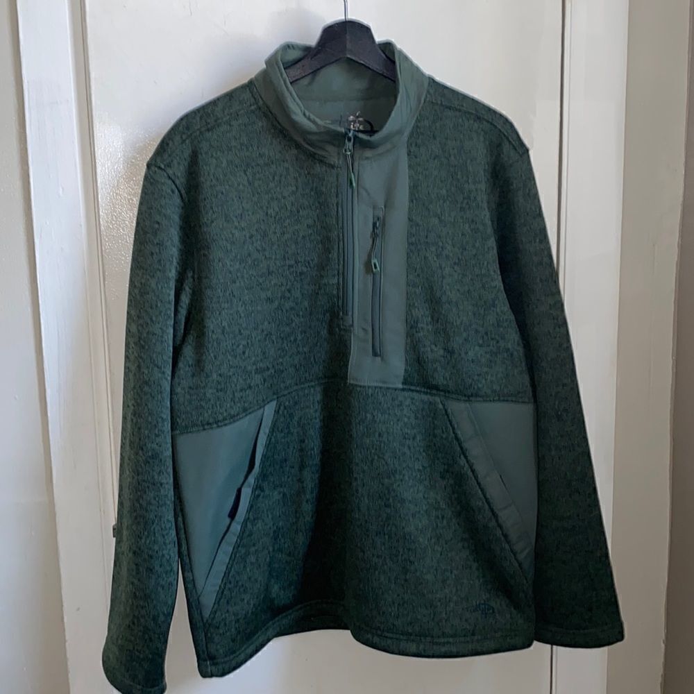 REEL LIFE Green 1/4 Zip Barrel Curl Fleece-M